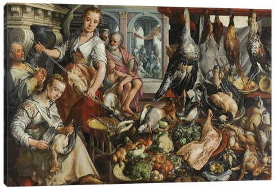 The Well-stocked Kitchen, 1566  Canvas Art Print