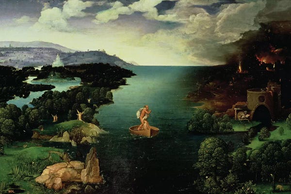 Rivers, Creeks & Streams: Charon Crossing the River Styx, 1515-24  by Joachim Patinir