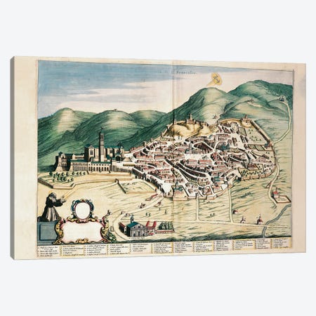 Map of Assisi from Theatrum civitatum et admirandorum Italiae, by Joan Blaeu, engraving Canvas Print #BMN10566} by Joan Blaeu Canvas Art Print