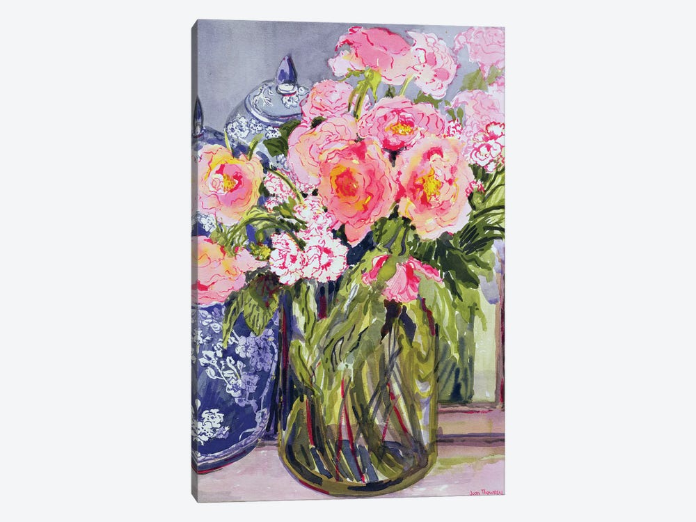 Still Life with Two Blue Ginger Jars  by Joan Thewsey 1-piece Canvas Wall Art