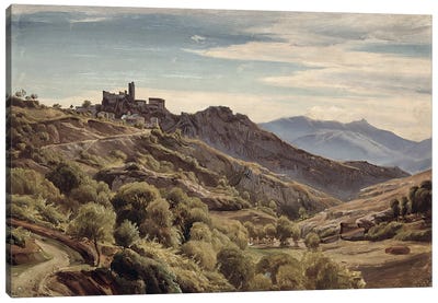 View of Olevano  Canvas Art Print - Hill & Hillside Art