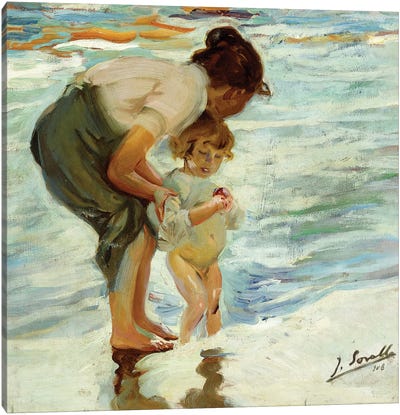 On the Beach, 1908  Canvas Art Print