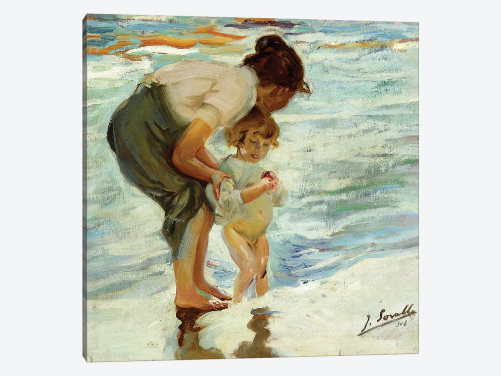 On the Beach, 1908  by Joaquin Sorolla y Bastida 1-piece Canvas Artwork