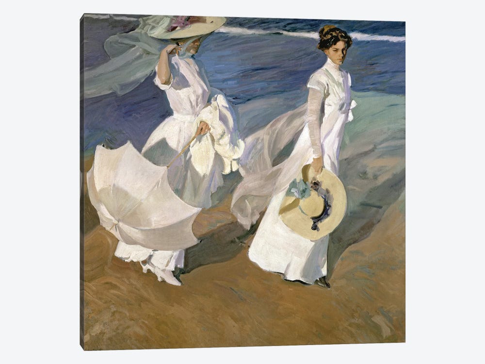 Strolling along the Seashore, 1909  by Joaquin Sorolla y Bastida 1-piece Canvas Art