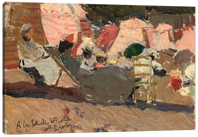 The Beach, Biarritz, 1906  Canvas Art Print
