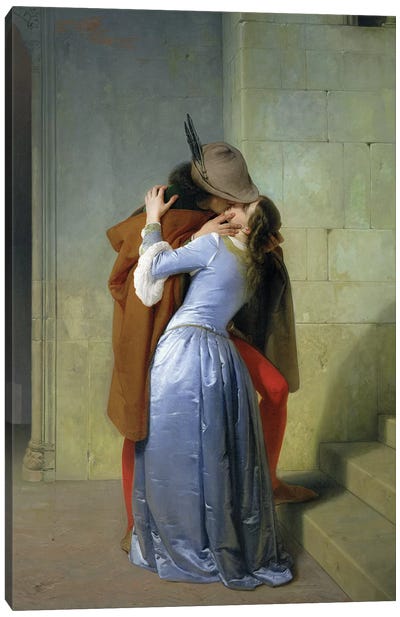 The Kiss, 1859  Canvas Art Print - April Fool's Day