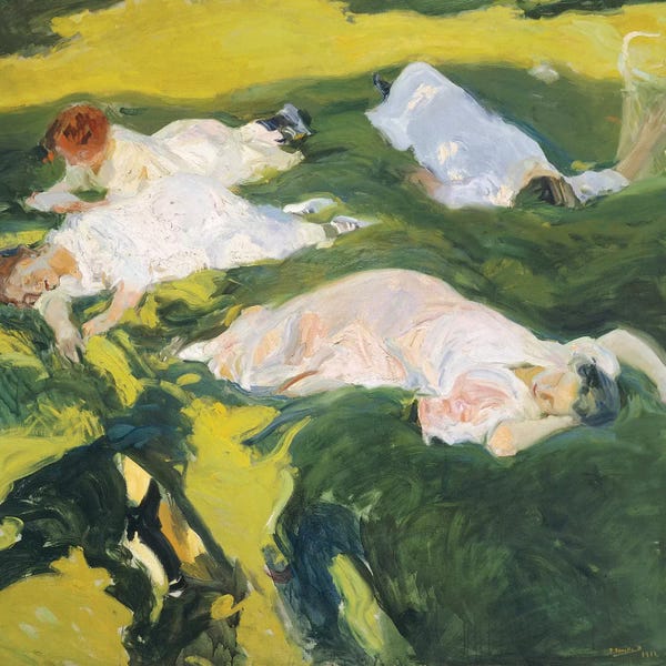 Sleeping & Napping: The Siesta, 1911  by Joaquin Sorolla y Bastida
