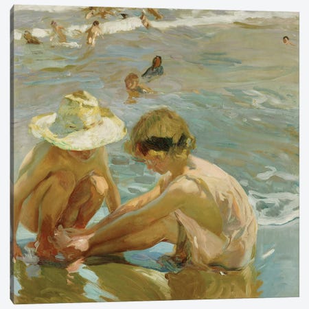 The Wounded Foot, 1909  Canvas Print #BMN10602} by Joaquin Sorolla y Bastida Canvas Print