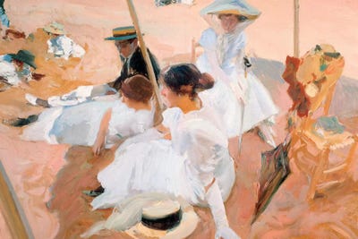Under the Parasol, on the Beach at Zarautz, 1905  by Joaquin Sorolla y Bastida gallery poster