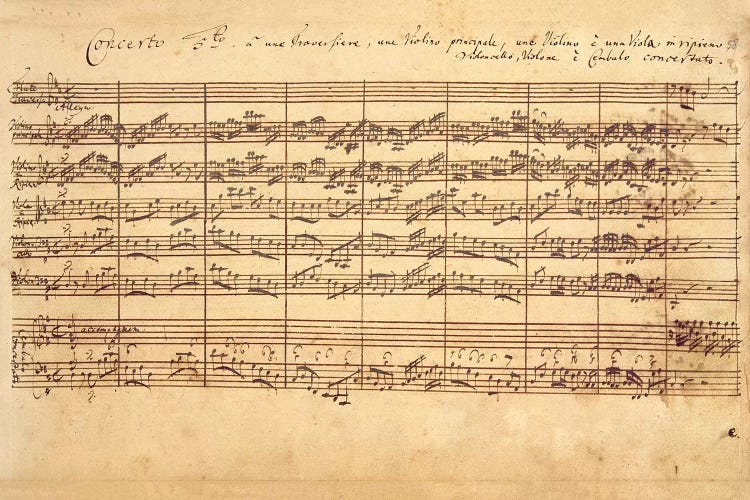The Brandenburg Concertos, No.5 D-Dur, 1721   by Johan Sebastian Bach wall art
