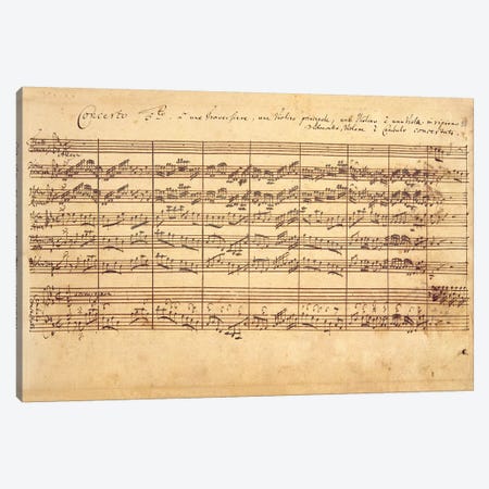 The Brandenburg Concertos, No.5 D-Dur, 1721   Canvas Print #BMN10604} by Johan Sebastian Bach Canvas Wall Art
