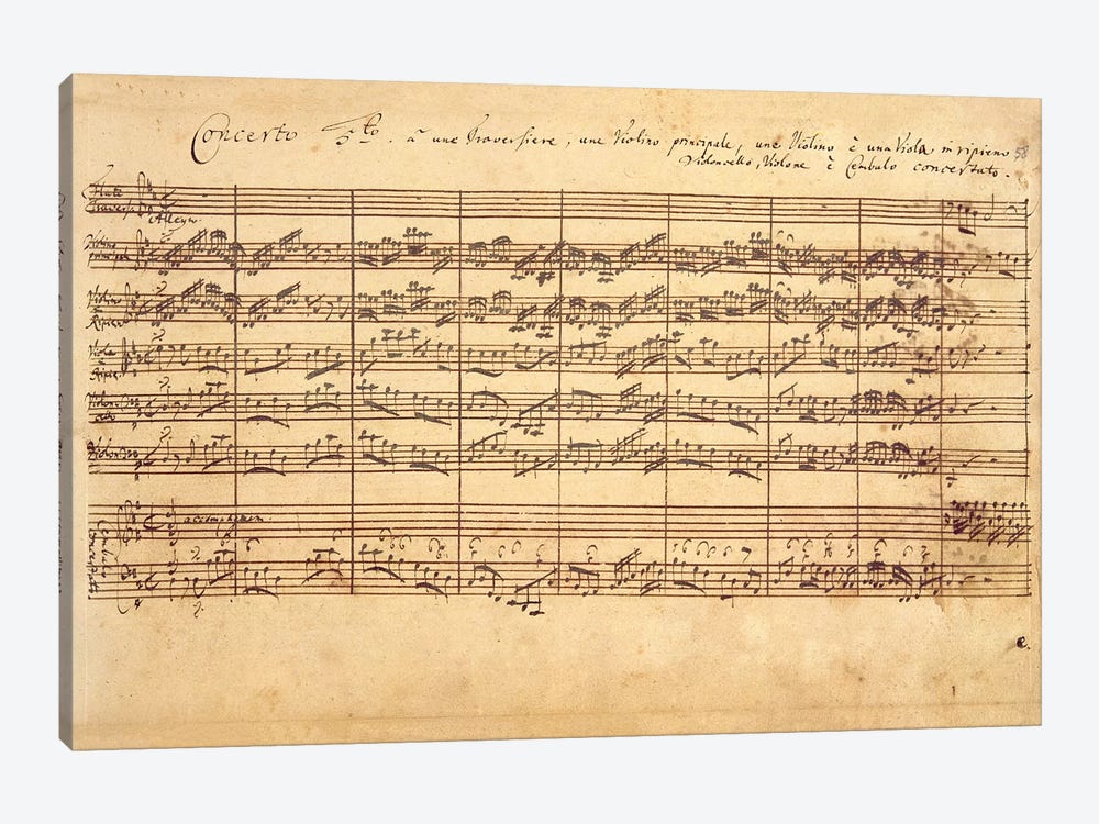 The Brandenburg Concertos, No.5 D-Dur, 1721   by Johan Sebastian Bach 1-piece Canvas Art
