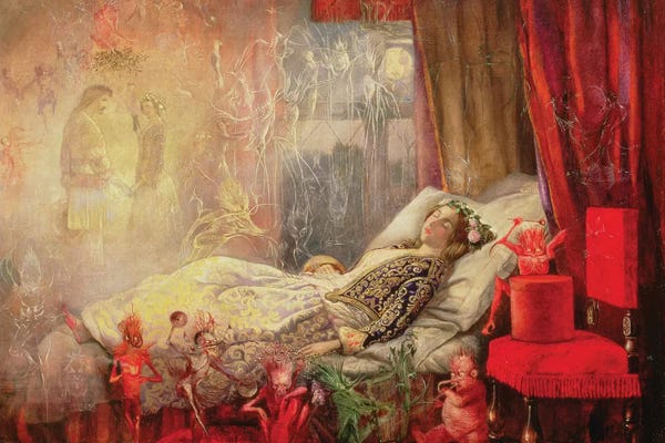 Sleeping & Napping: The Stuff that Dreams are Made Of, 1858   by John Anster Fitzgerald