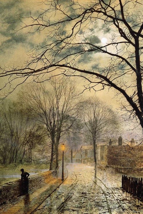 A Moonlit Stroll, Bonchurch, Isle of Wight, 1878  by John Atkinson Grimshaw wall art