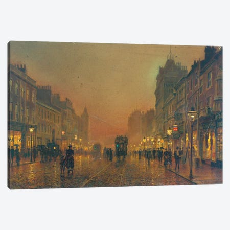Briggate, Leeds, 1891  Canvas Print #BMN10628} by John Atkinson Grimshaw Canvas Art Print