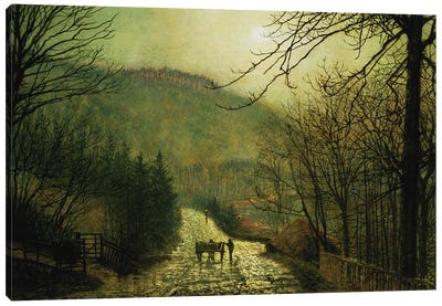 Forge Valley Canvas Art Print - John Atkinson Grimshaw