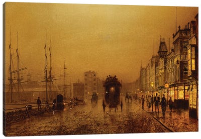 Glasgow Docks, 1892  Canvas Art Print - Scotland Art