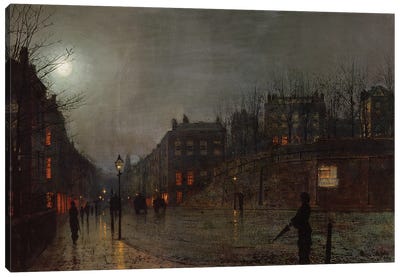 Going Home at Dusk, 1882  Canvas Art Print - John Atkinson Grimshaw