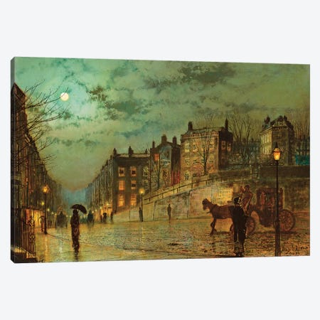 Hampstead Hill, Looking Down Heath Street, 1881  Canvas Print #BMN10640} by John Atkinson Grimshaw Canvas Art Print