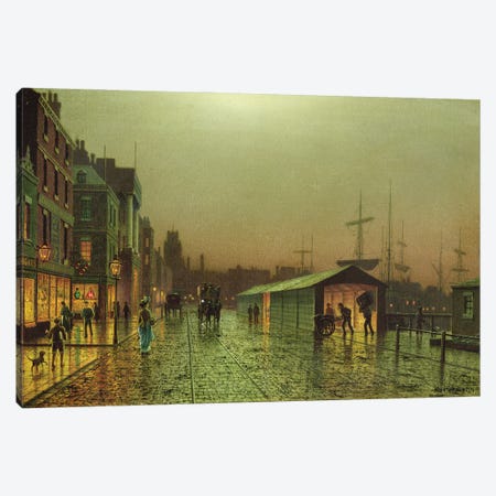 Liverpool Docks Canvas Print #BMN10648} by John Atkinson Grimshaw Canvas Art Print