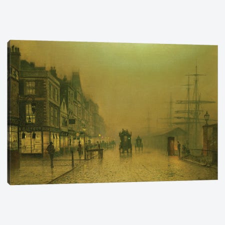 Liverpool Docks Canvas Print #BMN10649} by John Atkinson Grimshaw Art Print