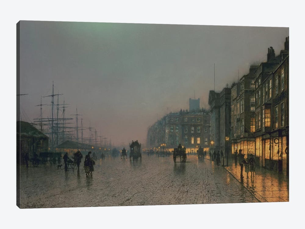 Liverpool Docks from Wapping, c.1870,  by John Atkinson Grimshaw 1-piece Canvas Art Print