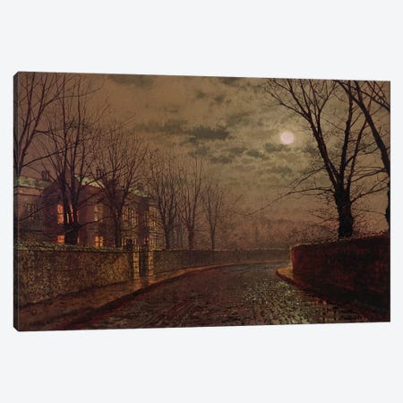 Moonlit Street Scene, 1882  Canvas Print #BMN10656} by John Atkinson Grimshaw Canvas Print