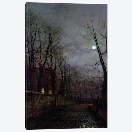 Moonlit Street Scene, 1882  Canvas Print #BMN10657} by John Atkinson Grimshaw Canvas Print