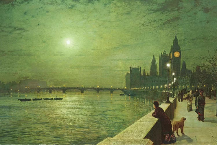 Reflections on the Thames, Westminster, 1880 