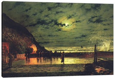 The Harbour Flare, 1879  Canvas Art Print - John Atkinson Grimshaw