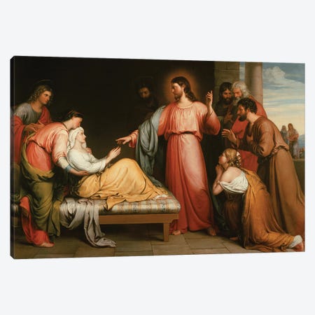 Christ healing the mother of Simon Peter Canvas Print #BMN10673} by John Bridges Canvas Art