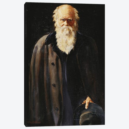 Portrait of Charles Darwin, standing three quarter length, 1897  Canvas Print #BMN10679} by John Collier Canvas Art