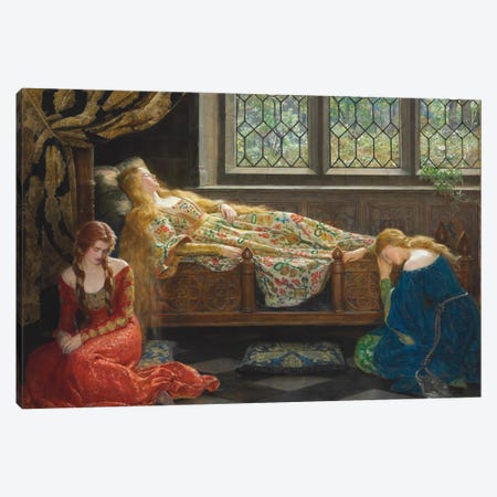 The Sleeping Beauty, 1921  Canvas Print #BMN10681} by John Collier Canvas Print
