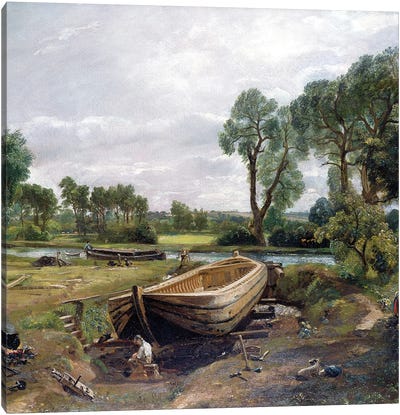 Boat-Building near Flatford Mill, 1815  Canvas Art Print