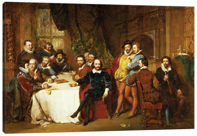 Shakespeare and his Friends at the Mermaid Tavern, 1850  Canvas Art Print