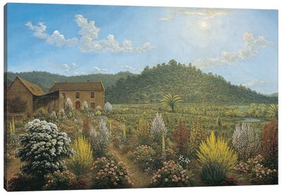 A View of the Artist's House and Garden, in Mills Plains, Van Diemen's Land, 1835  Canvas Art Print