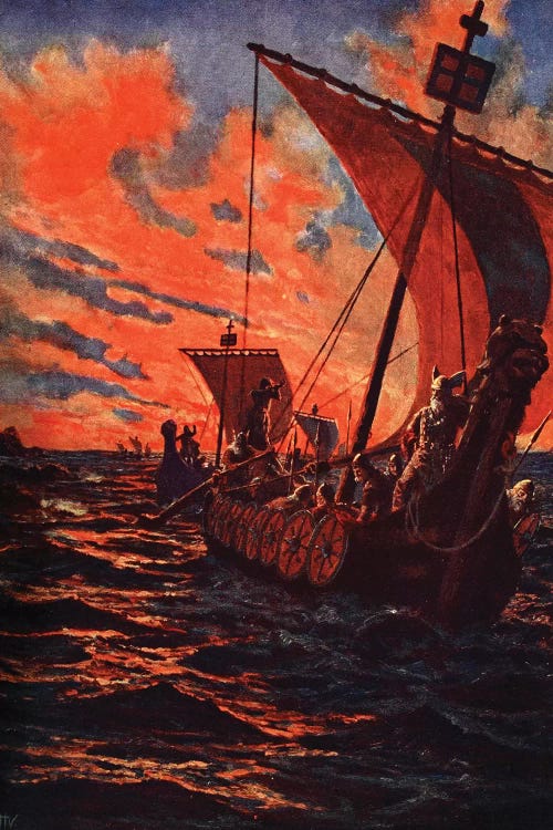 The Return of the Vikings  by John Harris Valda wall art