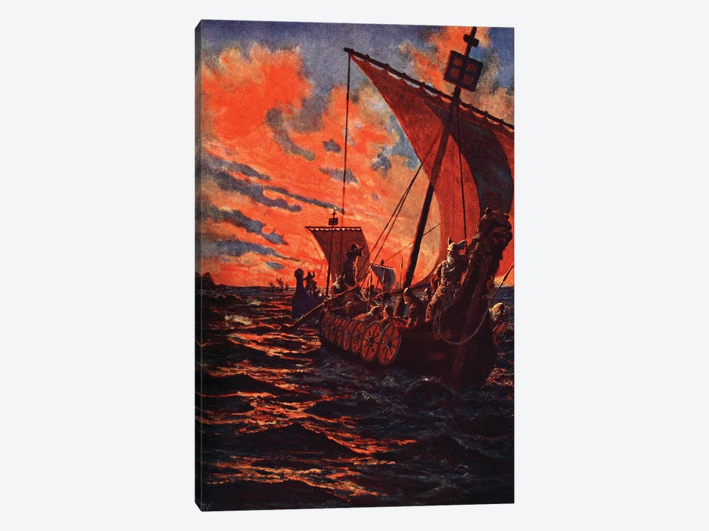 The Return of the Vikings  by John Harris Valda 1-piece Canvas Artwork