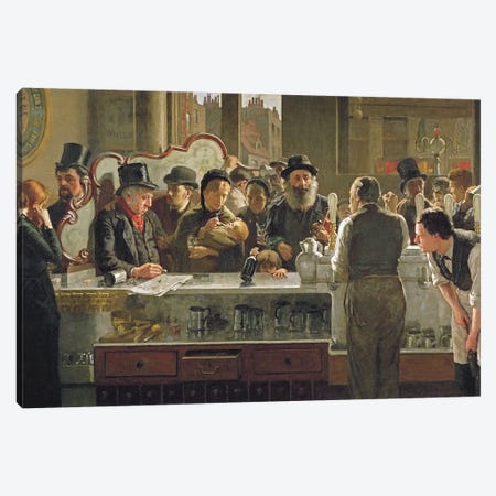 The Public Bar, 1883  Canvas Print #BMN10728} by John Henry Henshall Canvas Wall Art