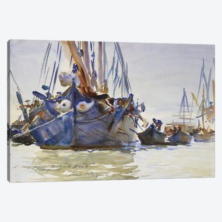 Italian sailing Vessels at Anchor  Canvas Print #BMN10793} by John Singer Sargent Art Print