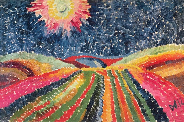 Expressionism: The Path, 1912 (oil on cardboard) by Wilhelm Morgner