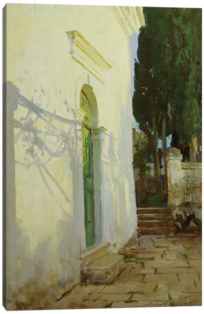 Shadows on a wall in Corfu Canvas Art Print - John Singer Sargent 