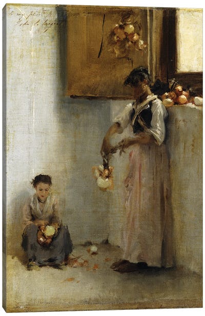 Stringing Onions, c.1882  Canvas Art Print - John Singer Sargent 