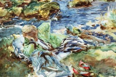 Turkish Woman by a Stream by John Singer Sargent metal wall art