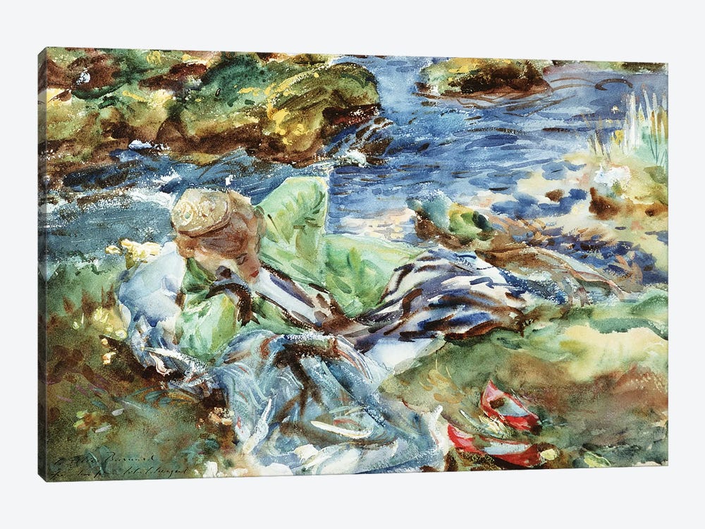 Turkish Woman by a Stream by John Singer Sargent 1-piece Canvas Artwork