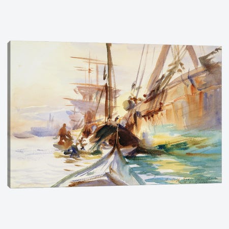 Unloading Boats in Venice, 1904  Canvas Print #BMN10817} by John Singer Sargent Art Print