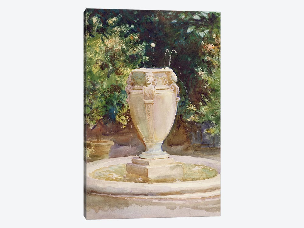 Vase Fountain, Pocantico  by John Singer Sargent 1-piece Canvas Art