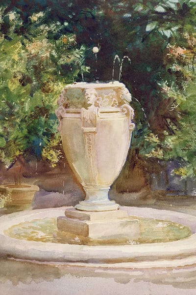 John Singer Sargent: Vase Fountain, Pocantico  by John Singer Sargent