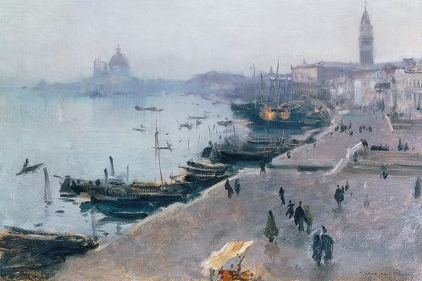 Rivers, Lakes & Waterfronts: Venice in Grey Weather  by John Singer Sargent