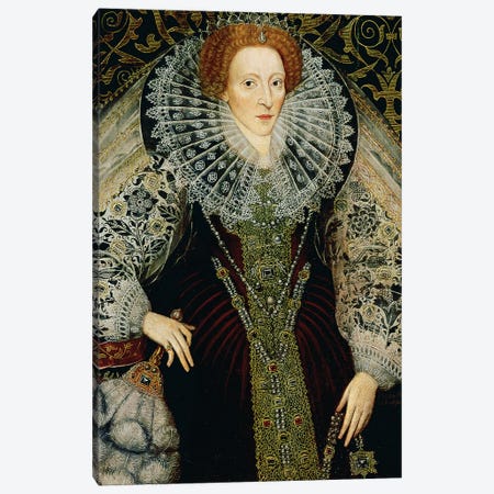 Queen Elizabeth I, c.1585-90  Canvas Print #BMN10824} by John The Younger Bettes Canvas Wall Art